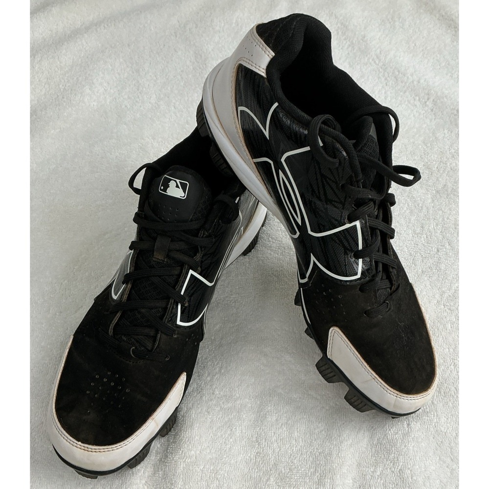 Under Armour Clean-Up Low Baseball Cleats Mens 10 Black White 1269083-011